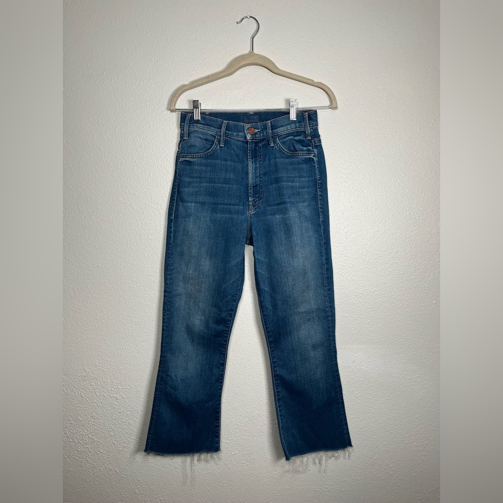 MOTHER Blue Cropped Ankle Jeans